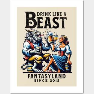 Drink Like a Beast Fantasyland Orlando Theme Park Florida Posters and Art